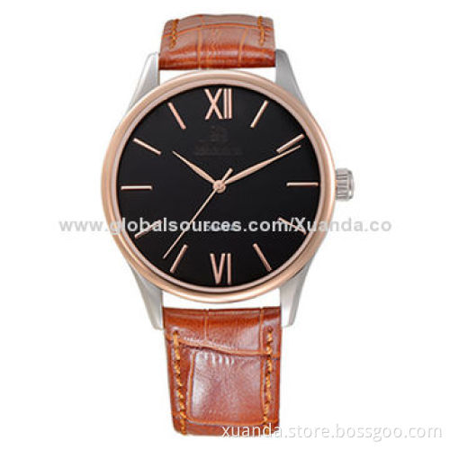 Fashion watch, 2014 new fashion black genuine leather for business man